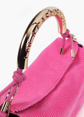 Personalised crossbody bag with metallic strap