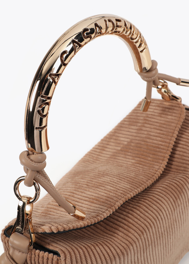 Personalised crossbody bag with metallic strap