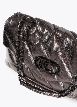 Bolso tejido acolchado metalizado