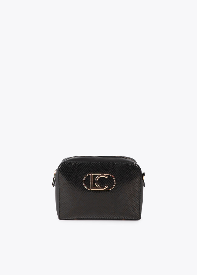 Faux leather snakeskin effect crossbody bag...