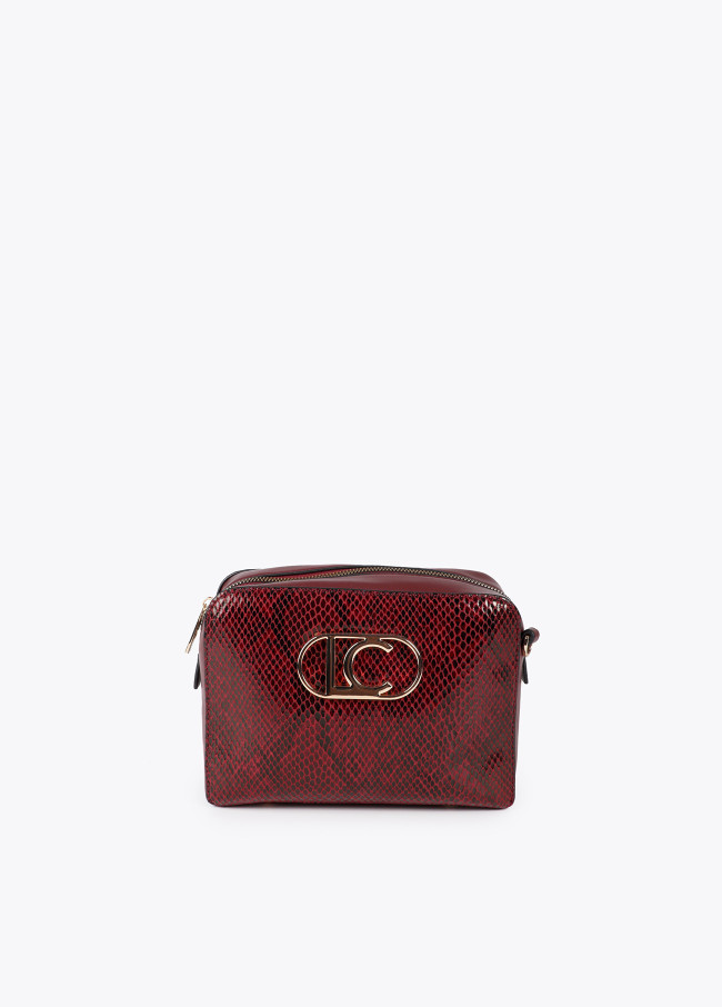 Faux leather snakeskin effect crossbody bag...