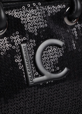 Mini shopper lentejuelas logo al tono