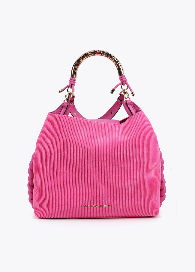 Personalised tote bag with metallic strap
