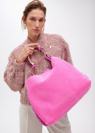 Personalised tote bag with metallic strap