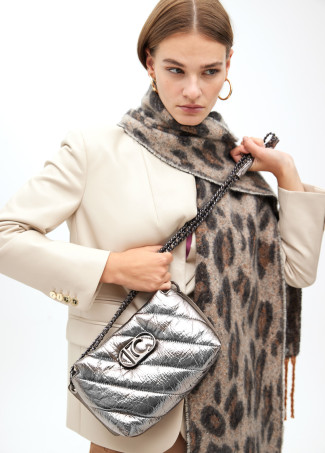 Bandolera acolchada tejido metalizado