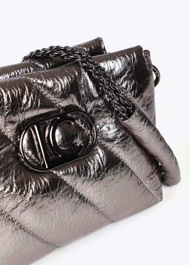 Bandolera acolchada tejido metalizado