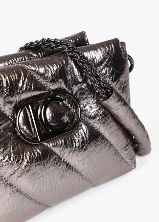 Bandolera acolchada tejido metalizado