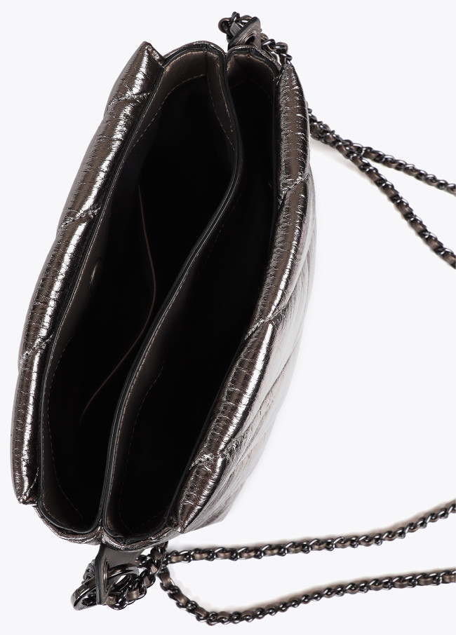 Bandolera acolchada tejido metalizado