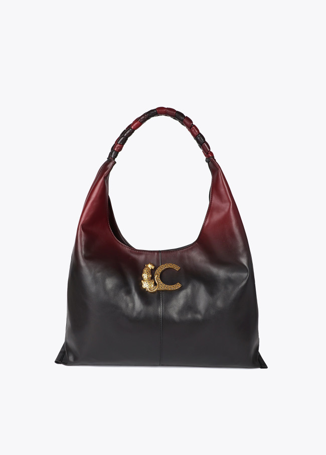 Shopper Tasche aus Kunstleder mit Geflochtenem...