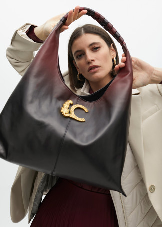 Bolso Shopper degradé y logo LC leopardo