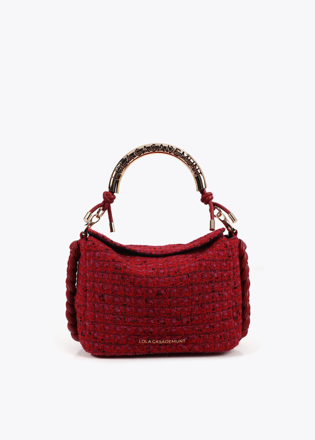 Sac bandoulière Tweed avec anse métallique...