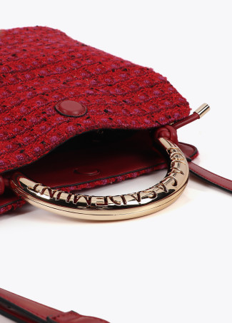 Bandolera asa metalizada personalizada tejido tweed