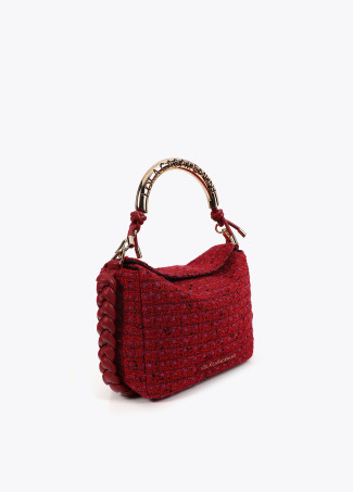 Bandolera asa metalizada personalizada tejido tweed