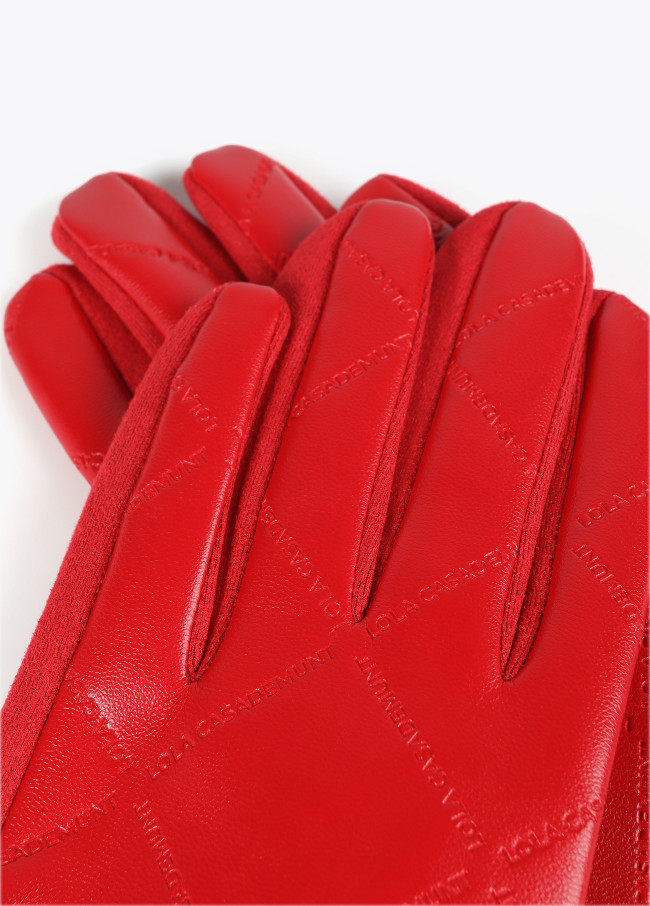 Guante logo cruzado en cuadricula