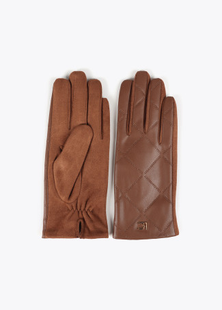 Guante logo cruzado en cuadricula