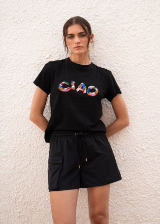 Technical fabric shorts with elastic waistband"