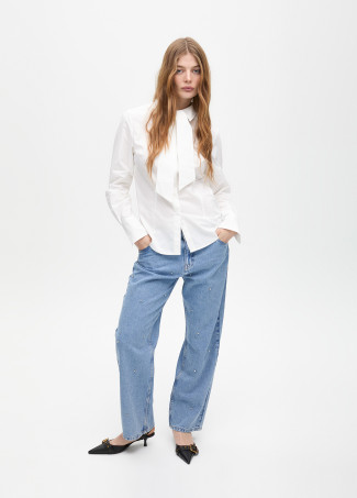 Camicia Popeline con Fiocco Removibile - Lola Casademunt