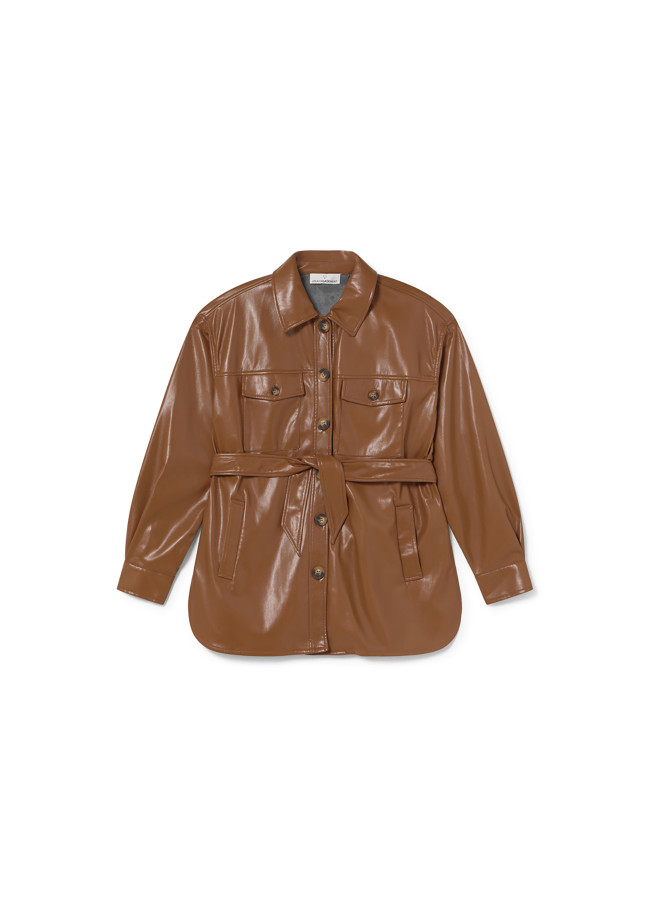 Chaqueta con bolsillos y cinturón ajustable