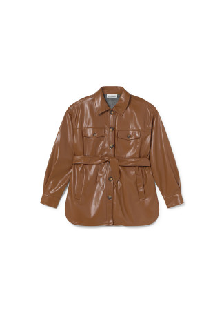 Chaqueta con bolsillos y cinturón ajustable