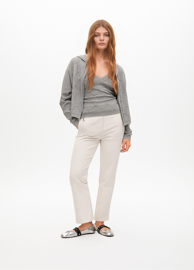 Basic technical fabric trousers