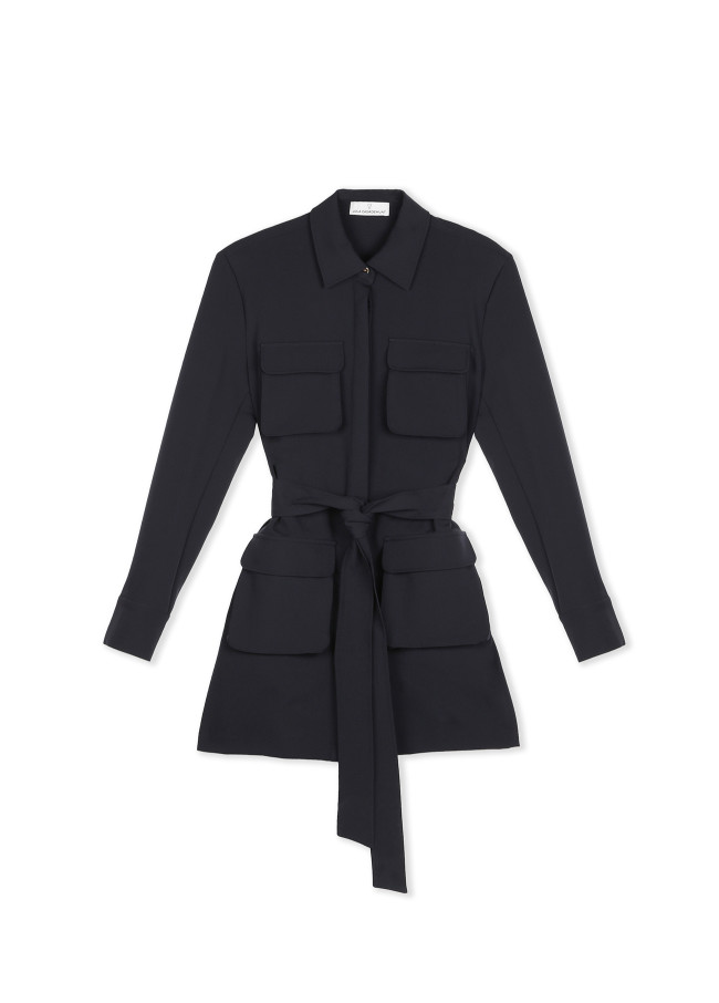 Short shirt Dress with pockets and belt