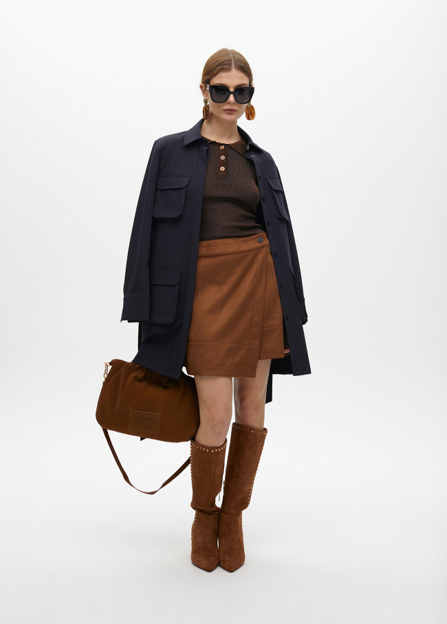 Short shirt Dress with pockets and belt