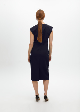 Fitted technical fabric midi dress
