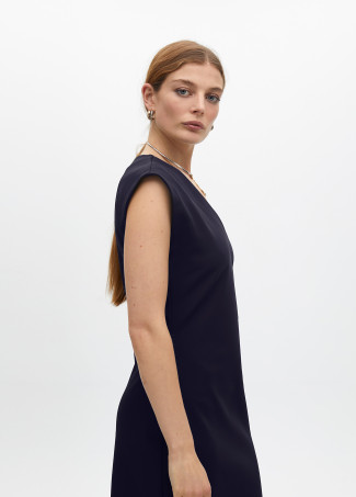 Fitted technical fabric midi dress