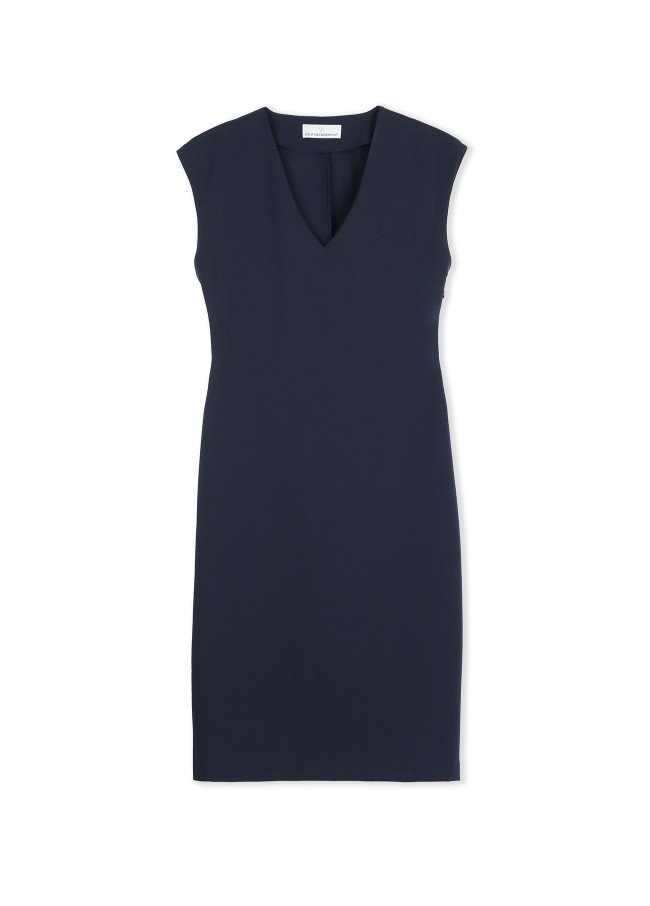 Fitted technical fabric midi dress