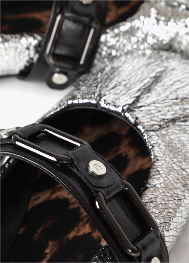 Ballerine metallizzate con dettaglio arricciato