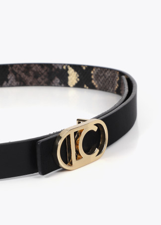 Pack of reversible animal print belts with interchangeable buckle