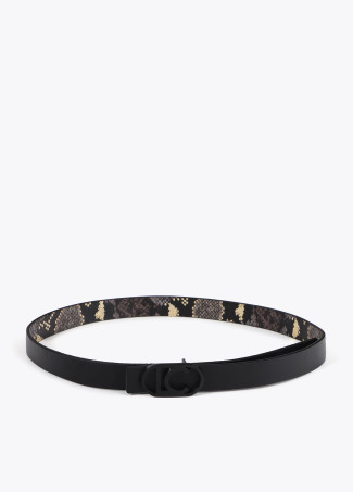 Pack of reversible animal print belts with interchangeable buckle