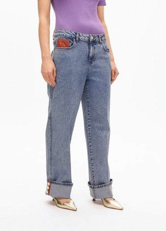 Pantalon Large à Détails Boutons