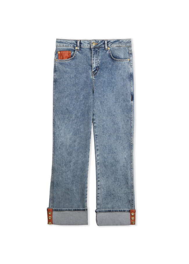 Pantalon Large à Détails Boutons