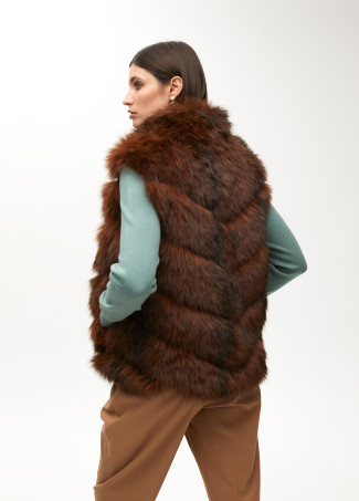 Inner print fur vest