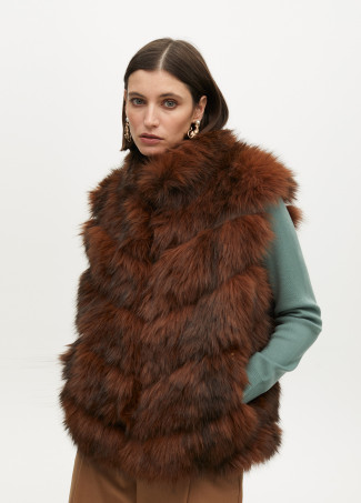 Inner print fur vest