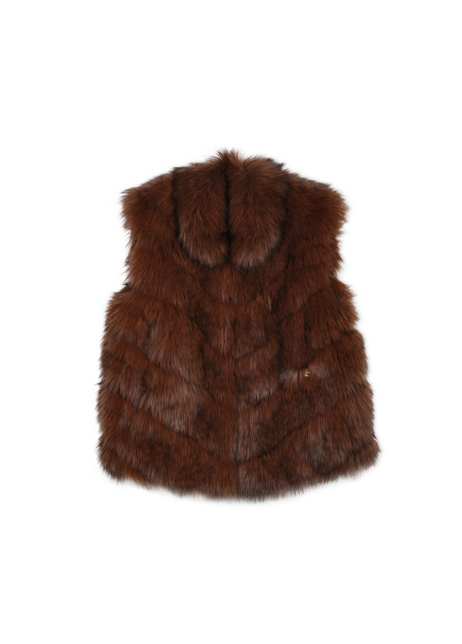 Gilet di Pelliccia con Stampa Interna