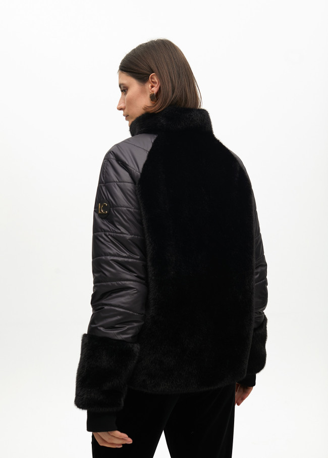 Abrigo tejidos combinado