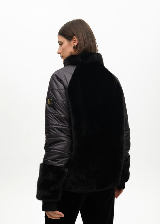 Abrigo tejidos combinado