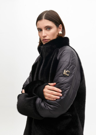 Abrigo tejidos combinado