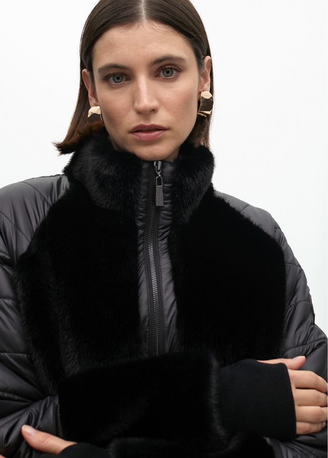 Abrigo tejidos combinado