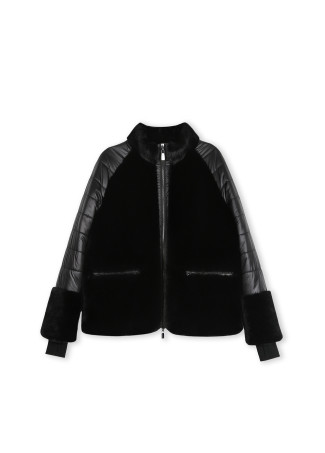 Abrigo tejidos combinado