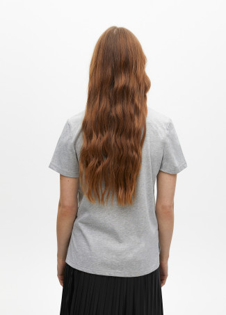 Kurzarmshirt mit Positionellem Print und Juwelen-Detail