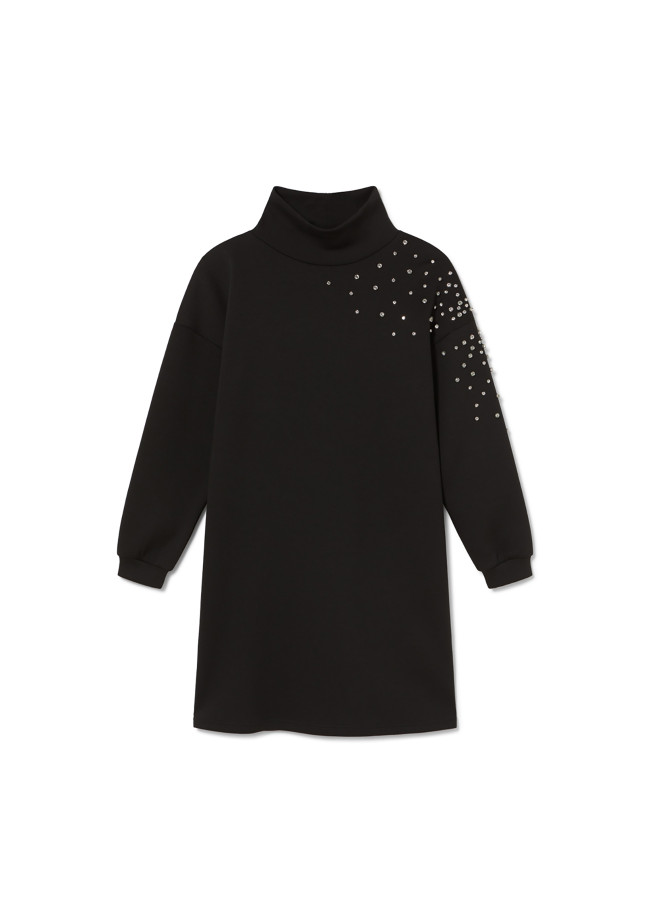 Robe avec Manches Détail Bijou