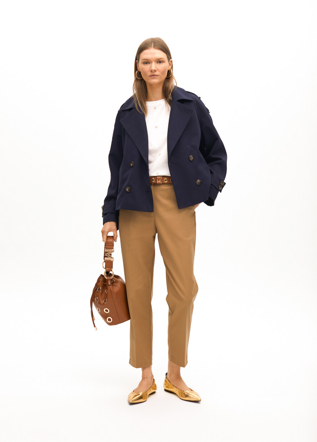 Pantalon chino avec logo et strass