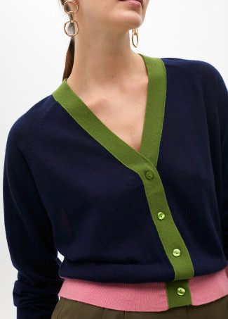 Three-tone cardigan