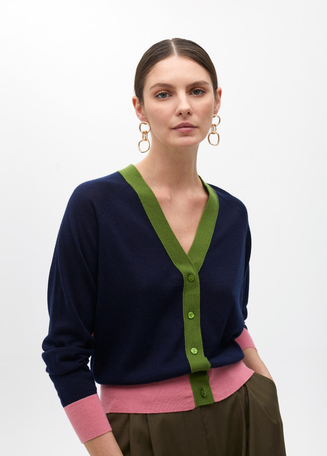 Cardigan tricolor