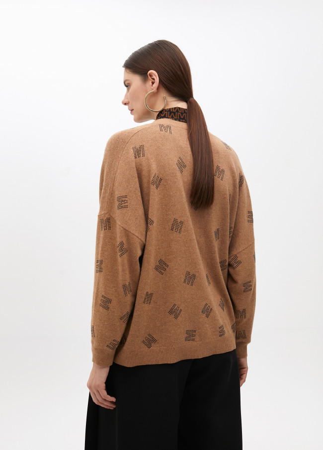 M cardigan with rhinestones