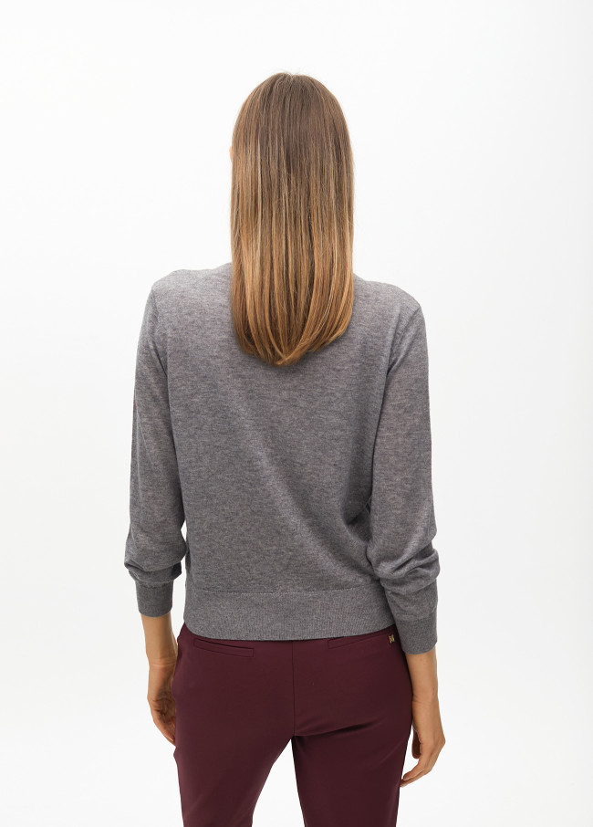 Cardigan efecto dos piezas con joya lazo