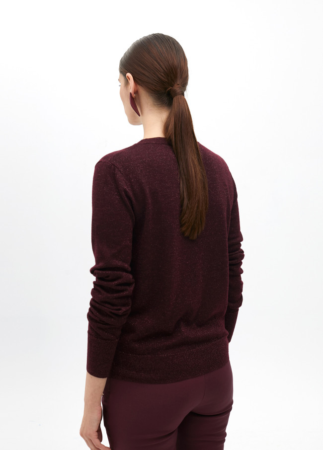 Round neck shimmer sweater